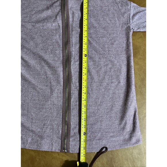 Soft Surroundings Purple Ribbed Full Zip Cardigan Top Jacket Large Preppy Lounge - Picture 6 of 6